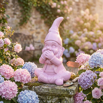 Gartenzwerg nichts sagen -GartenPoser- Zwerg Deko in Pastell Hochglanz 2 Größen 6 Farben (MutePoser)