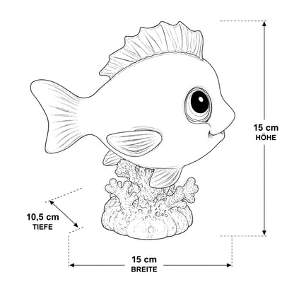 Glänzende Fischfigur GlossiBande in Blau oder Orange – maritime Deko innen & außen