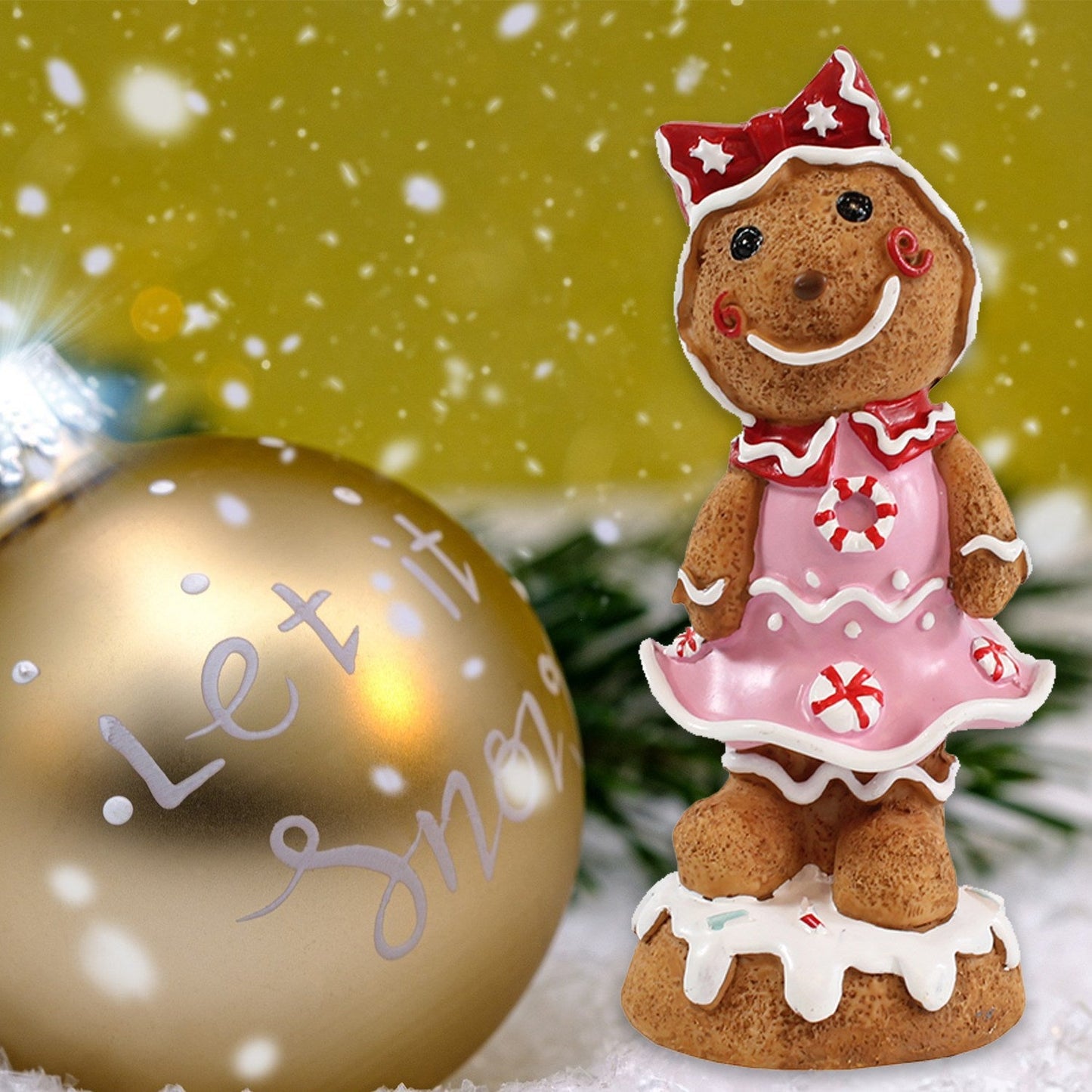 Lebkuchenfrau Girl Weihnachts Tischdeko Weihnachtsfiguren Lebkuchen Deko - Hochwertiges Accessoire