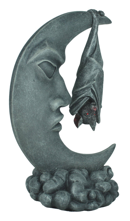 Fledermaus am Mond Dekofigur – mystische Gothic Wandfigur