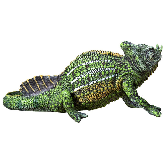 Chamäleon Figur Gartenfigur Echse Reptilien Deko-Figur Exotische Dekoration