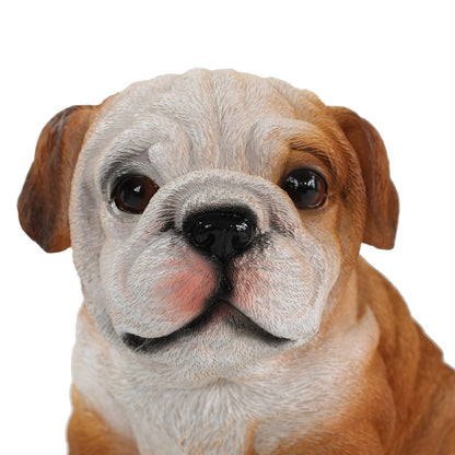 Hunde Figur Bulldogge Figur sitzend Hunde Deko lebensechte Hundefigur