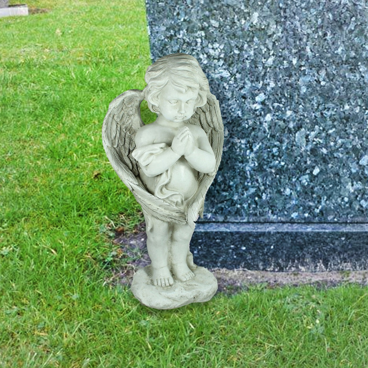 Jungen-Engel Dekofigur als Grabfigur – Gedenkfigur mit Flügeln