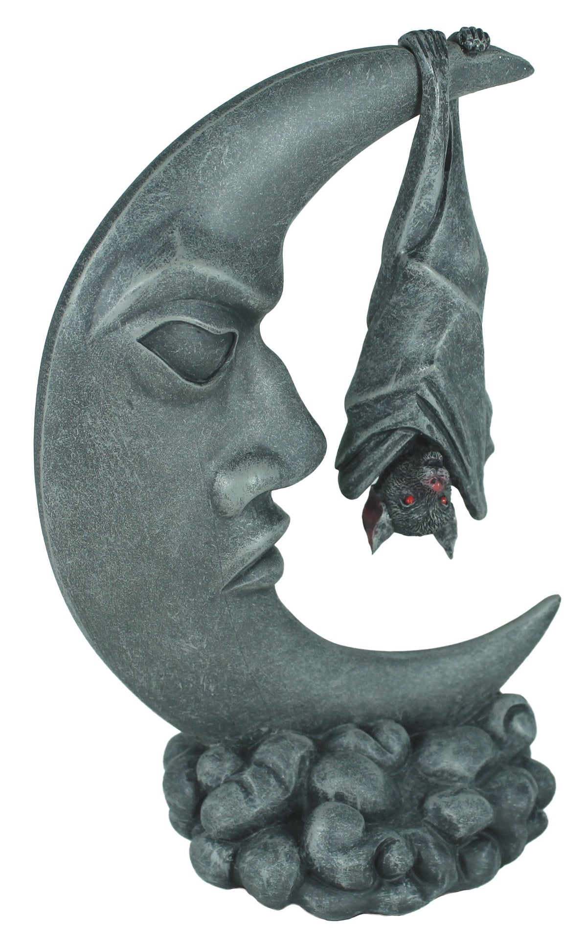 Fledermaus am Mond Dekofigur – mystische Gothic Wandfigur