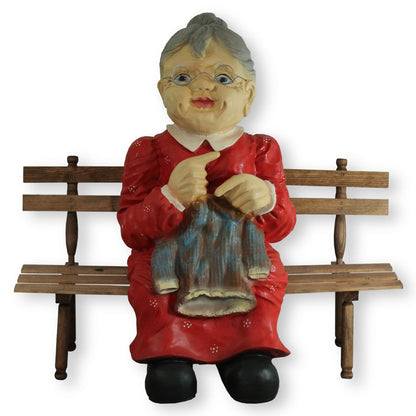 Gartenfigur Oma und Opa auf Bank XL  Oma und Opa Figuren für den Garten