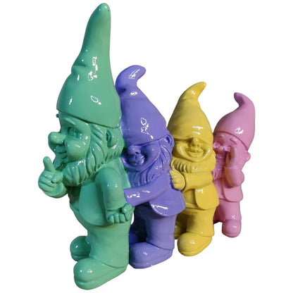 Gartenzwerg Zwergen Polonaise -GartenPoser- Zwerg Deko in Pastell Hochglanz 2 Größen (LinePoser)