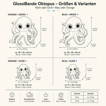 Maritime Oktopus-Deko GlossiBande Oktopus Dekofigur, glänzende Krake in 2 Größen