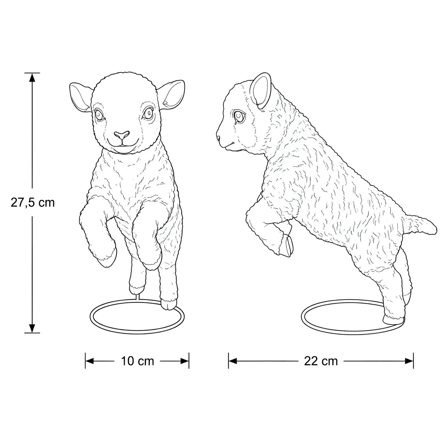 Verspieltes Lamm Dekofigur Set für den Garten – 3 Schafmotive
