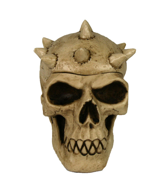 Totenschädel Dekofigur mit Stacheln – Gothic Box & Aschenbecher