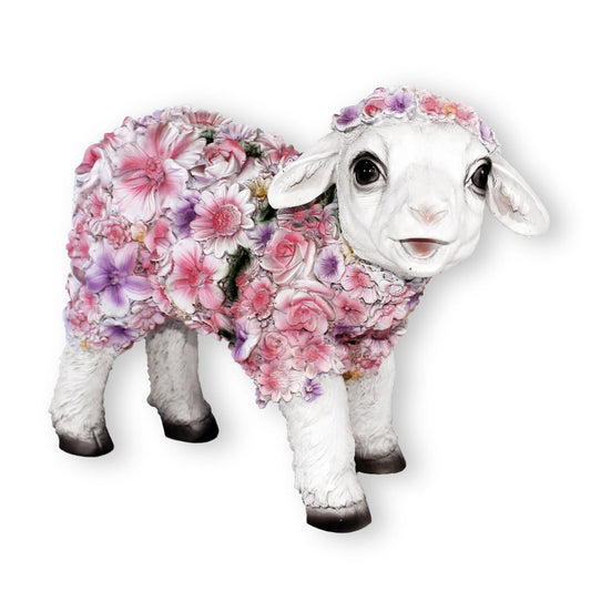 Lamm Figur stehend Blumenlamm Deko Lämmchen stehend Deko Lamm