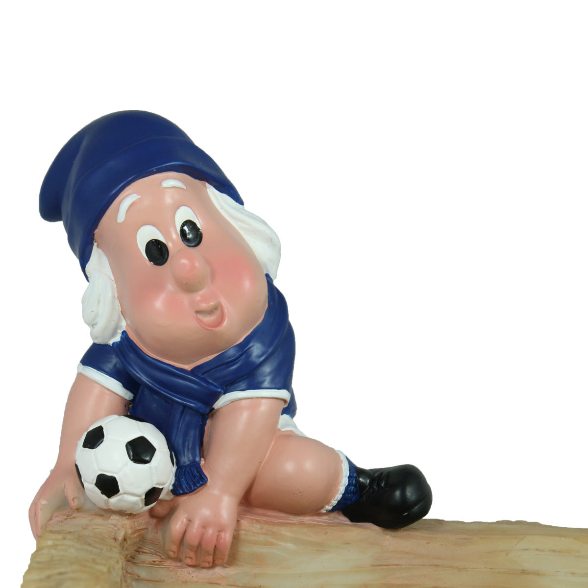 Blauer Gartenzwerg Dekofigur für den Garten – Fußballschale & Tränke