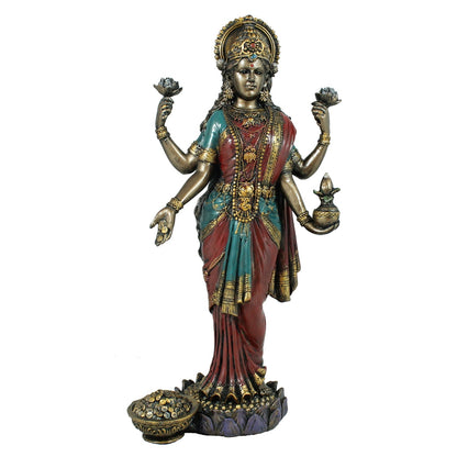Lakshmi Dekofigur in Bronzeoptik – indische Deko Figur & Statue