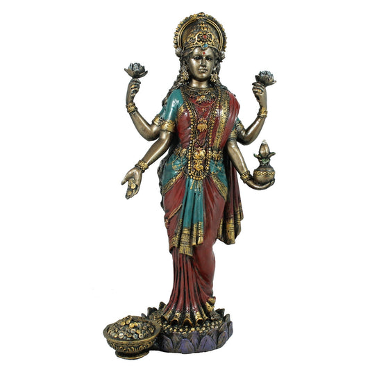 Lakshmi Dekofigur in Bronzeoptik – indische Deko Figur & Statue