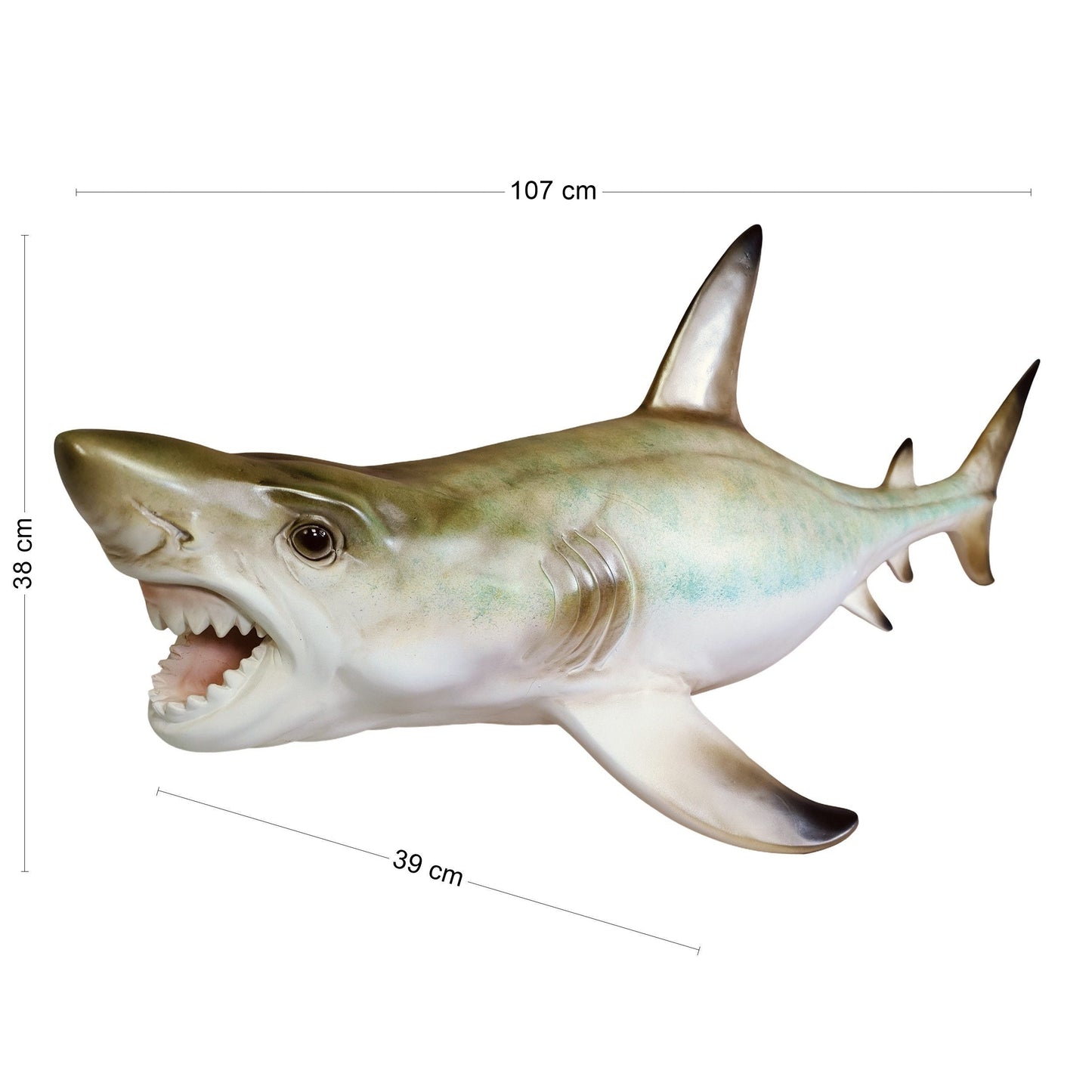 Hai Figur groß Deko Haifisch maritime Dekoration für Wohnzimmer & Gastronomie Hai Deko