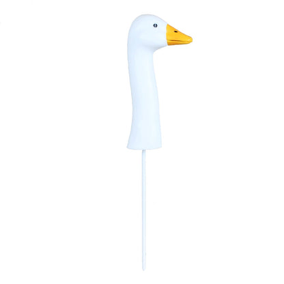 Gartenfigur Gans Gänsekopf Gartenstecker Gänsehals Gänse Deko 32cm handbemalt
