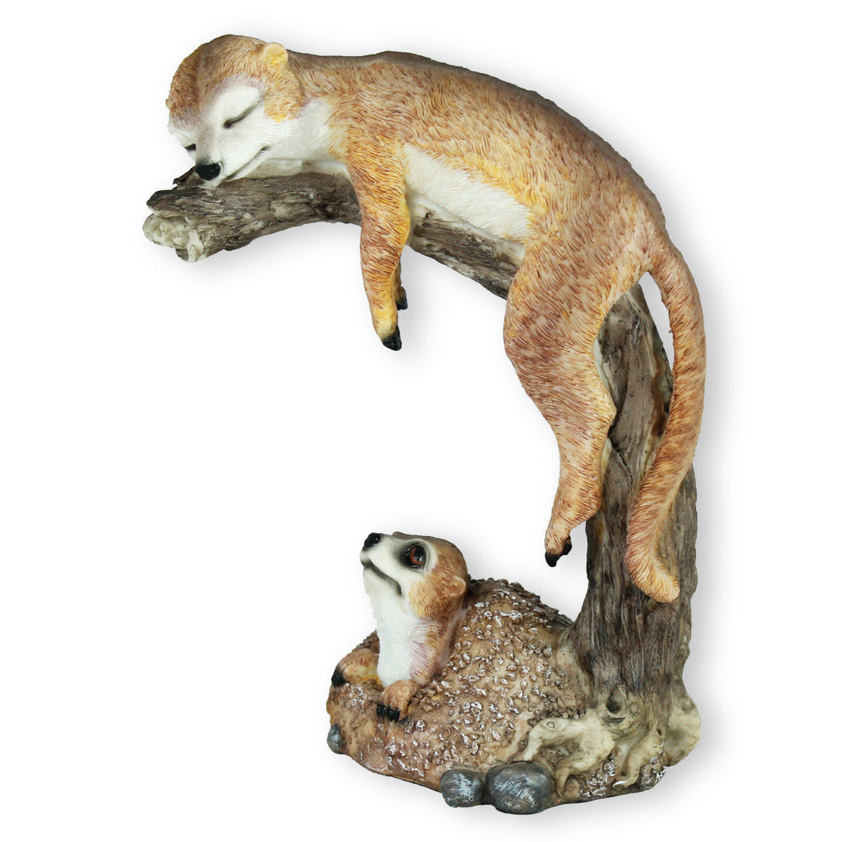 Erdmännchen Figur chillend Erdmännchen Gartenfigur Frettchen Deko abhängende Erdmännchen