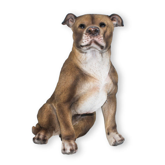 Hunde Figur Bullterrier sitzend Hund Terrier Tierfigur Hundefigur