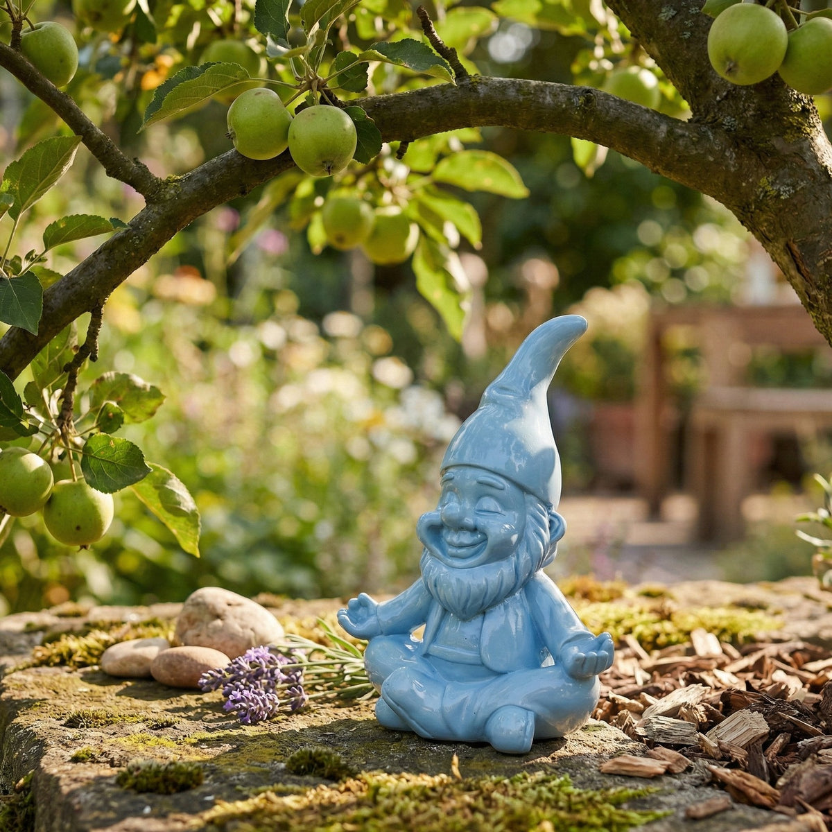 Yoga Gartenzwerg Dekofigur für den Garten – ZenPoser in Pastell, 2 Größen