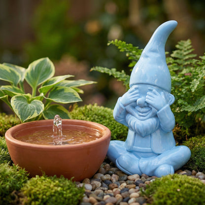 Gartenzwerg nichts sehen -GartenPoser- Zwerg Deko in Pastell Hochglanz 2 Größen 6 Farben (BlindPoser)