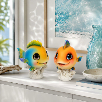 Glänzende Fischfigur GlossiBande in Blau oder Orange – maritime Deko innen & außen