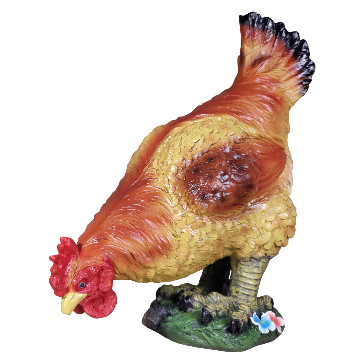 Großes Deko Huhn und Henne – lebensechte Gartenfigur, 55 cm