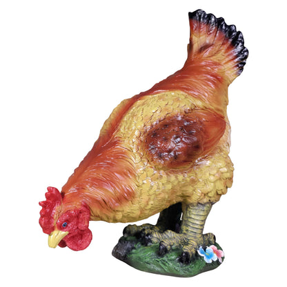 Großes Deko Huhn und Henne – lebensechte Gartenfigur, 55 cm