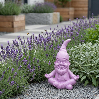 Yoga Gartenzwerg Dekofigur für den Garten – ZenPoser in Pastell, 2 Größen