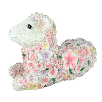 Deko Schaf "Florence" Lamm Figur liegend Gartenfigur Schaf Figur Blumenschaf