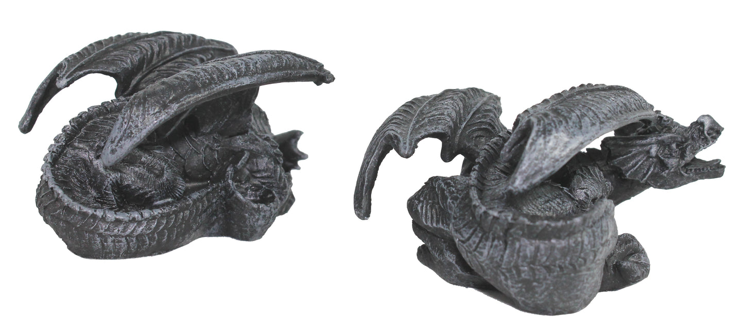 Dekofigur 2 Stück Drachenfigur Drachenpaar Drachen Set  Mystic Gothic Fantasy Figur