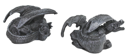 Dekofigur 2 Stück Drachenfigur Drachenpaar Drachen Set  Mystic Gothic Fantasy Figur