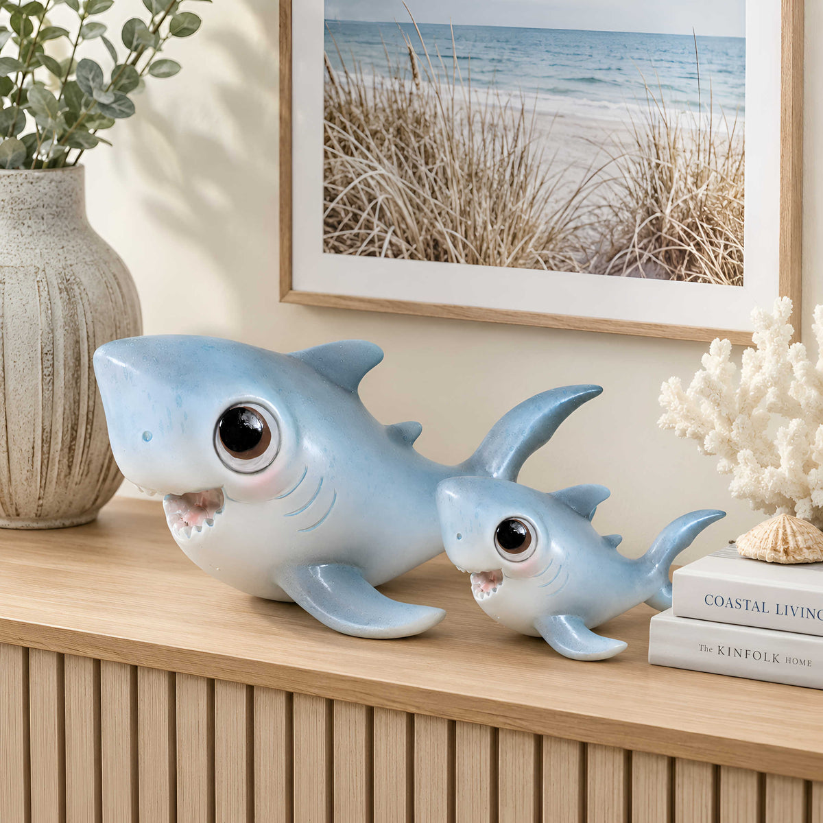 Glänzende Hai GlossiBande Dekofigur, maritime Tierfigur Baby & Groß