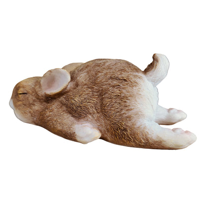 Schlafender Deko Hase aus Polyresin Hasenfigur für Haus & Garten