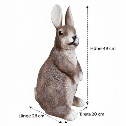 Realistischer Hase als Dekofigur für den Garten – Osterhase in 2 Posen
