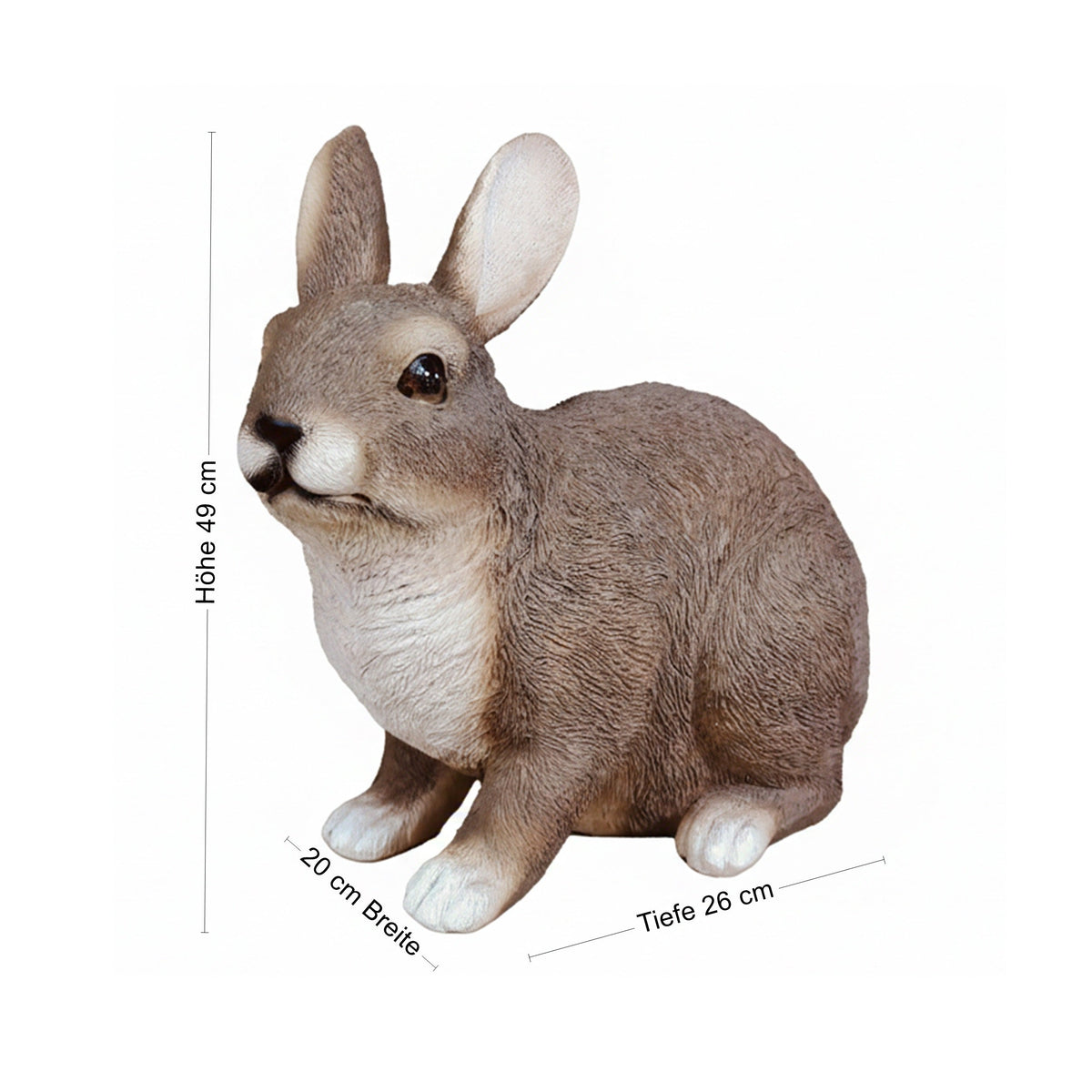 Realistischer Hase als Dekofigur für den Garten – Osterhase in 2 Posen