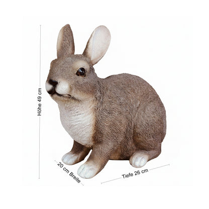 Realistischer Hase als Dekofigur für den Garten – Osterhase in 2 Posen
