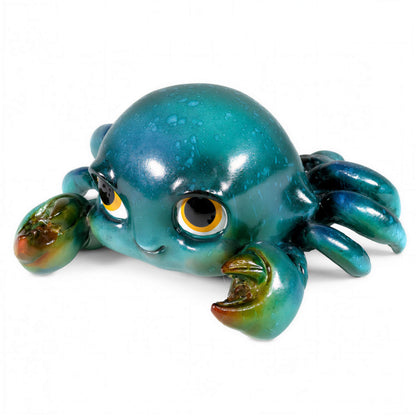 Glänzende Krabbenfigur GlossiBande Krabbe Figur glänzend – Deko in Blau oder Rot, 2 Größen