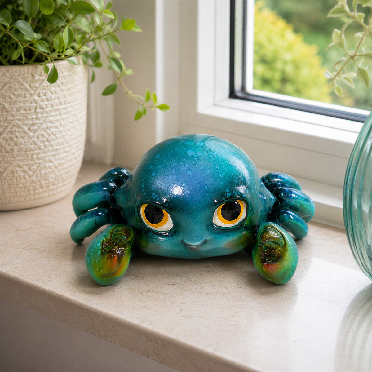 Glänzende Krabbenfigur GlossiBande Krabbe Figur glänzend – Deko in Blau oder Rot, 2 Größen