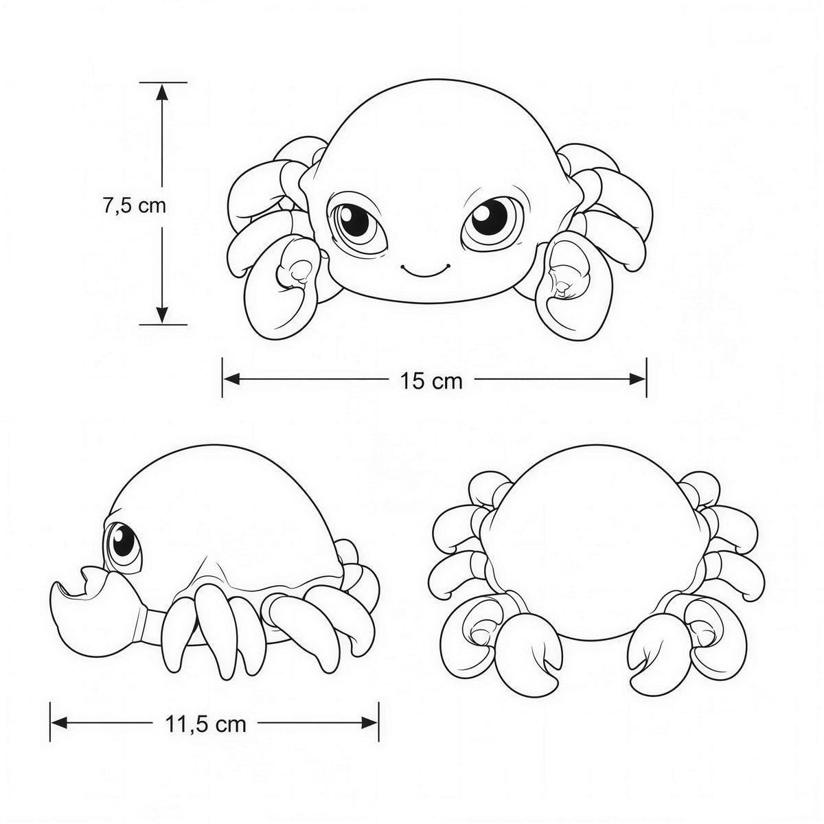 Glänzende Krabbenfigur GlossiBande Krabbe Figur glänzend – Deko in Blau oder Rot, 2 Größen