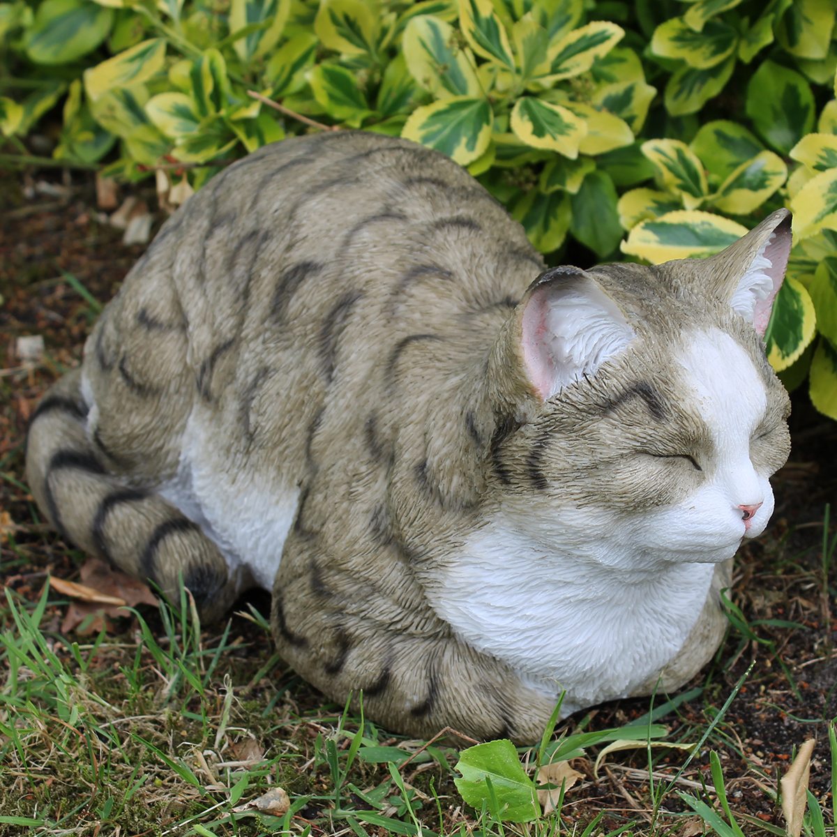 Deko Katze lebensecht Katzenfigur Emma Gartenfigur Katze - Elegante Figur