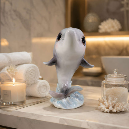 Delfin Dekofigur in Hochglanz – maritime Figur in 2 Größen