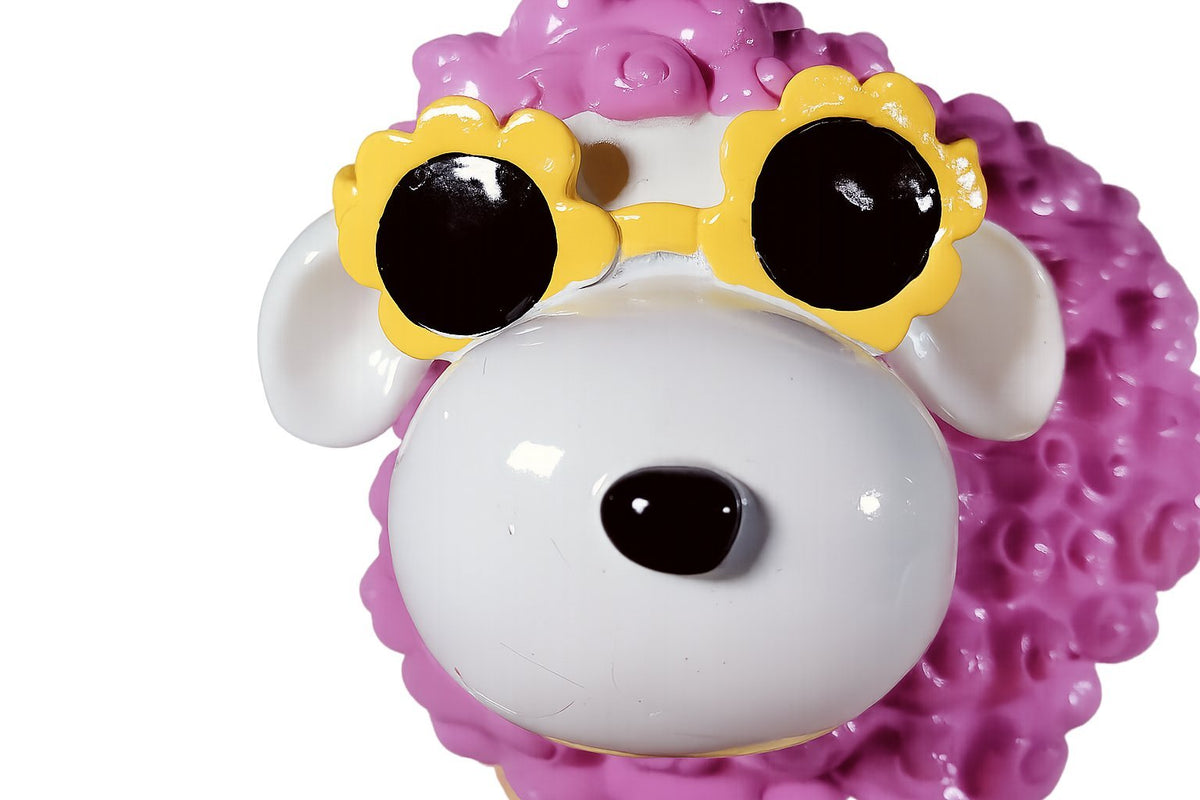 Bunte Schaffiguren mit Blumenbrille – Deko Schaf aus Polyresin für Garten & Zuhause