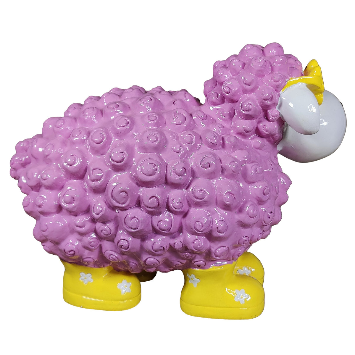 Bunte Schaffiguren mit Blumenbrille – Deko Schaf aus Polyresin für Garten & Zuhause