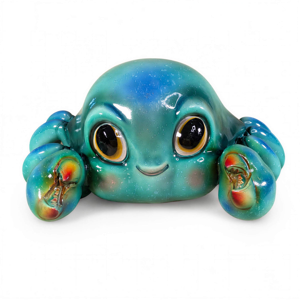 Glänzende Krabbenfigur GlossiBande Krabbe Figur glänzend – Deko in Blau oder Rot, 2 Größen