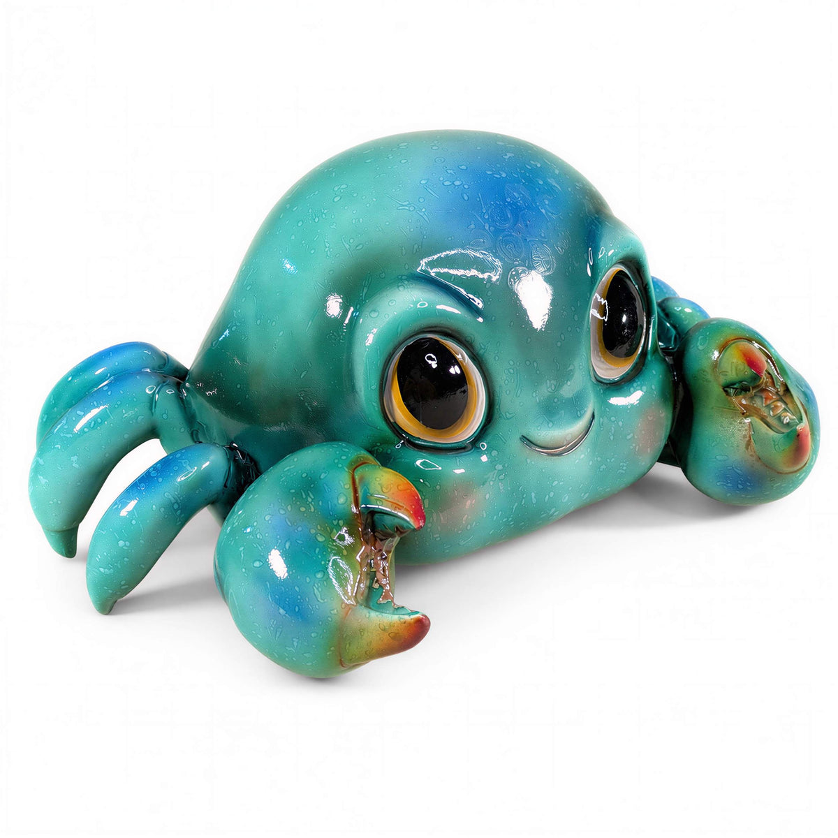 Glänzende Krabbenfigur GlossiBande Krabbe Figur glänzend – Deko in Blau oder Rot, 2 Größen