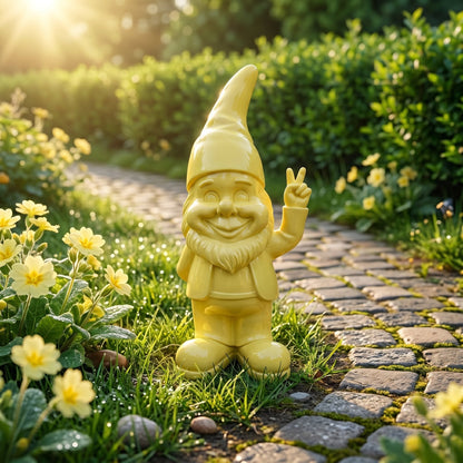 Peace Gartenzwerg Dekofigur für den Garten – Pastell Hochglanz, 2 Größen