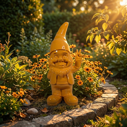 Peace Gartenzwerg Dekofigur für den Garten – Pastell Hochglanz, 2 Größen