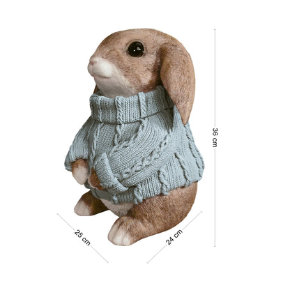 Deko Hase XL im Pullover groß – Deko Osterhase Hasenfigur sitzend, Osterdeko & Gartenfigur in versch. Farben