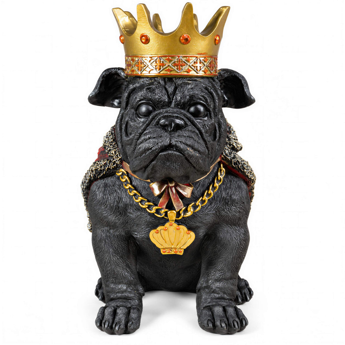 Bulldogge Dekofigur mit Krone – Urban Royals, schwarz oder gold