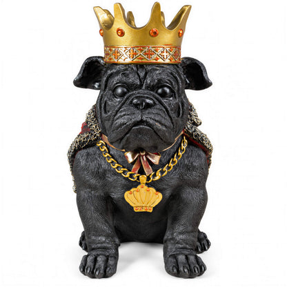 Bulldogge Dekofigur mit Krone – Urban Royals, schwarz oder gold