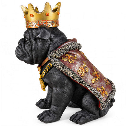 Bulldogge Dekofigur mit Krone – Urban Royals, schwarz oder gold